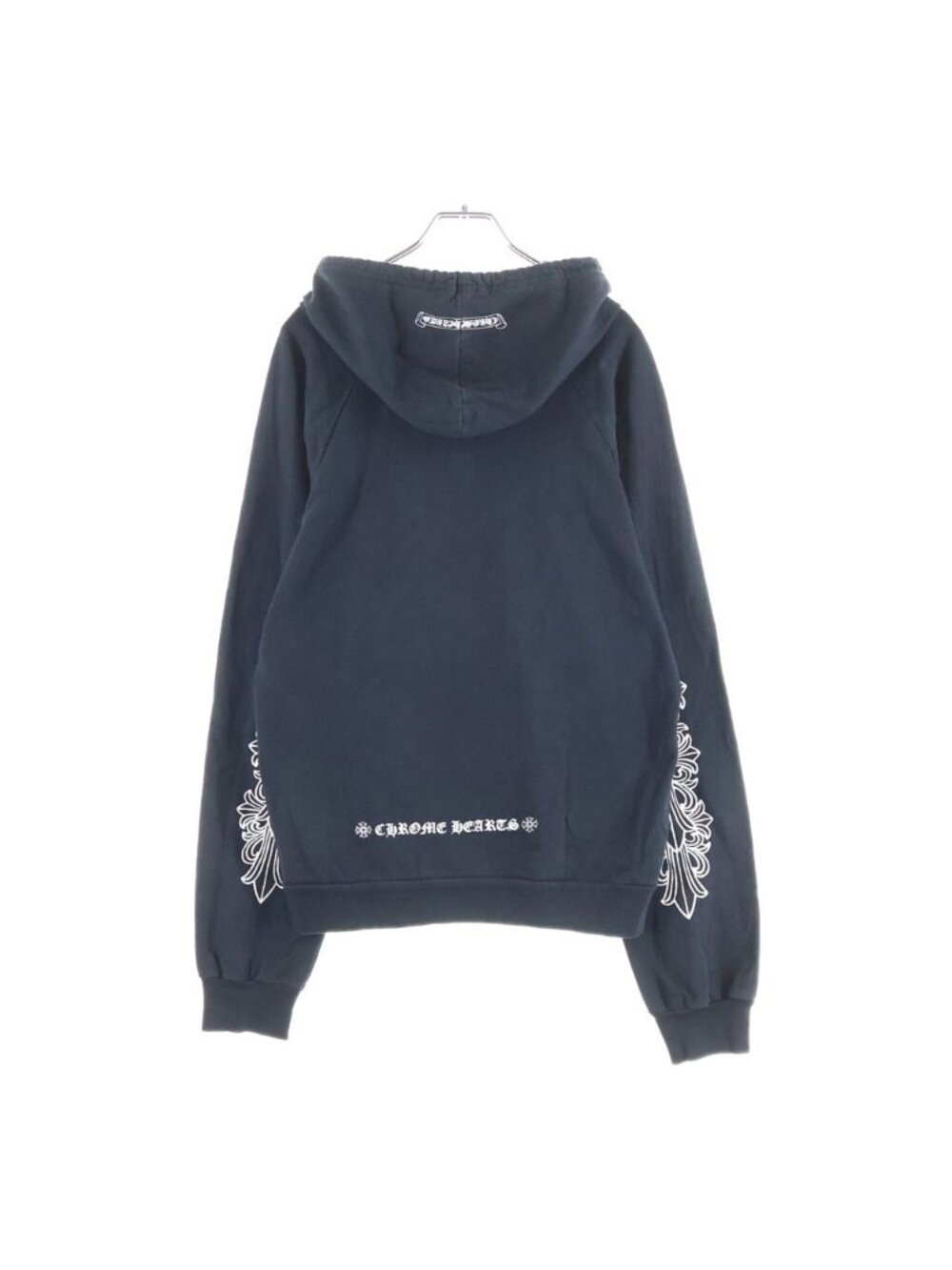 Chrome Hearts Vintage Sweatshirt HD Zip Sleeve Floral Horseshoe Print Zip